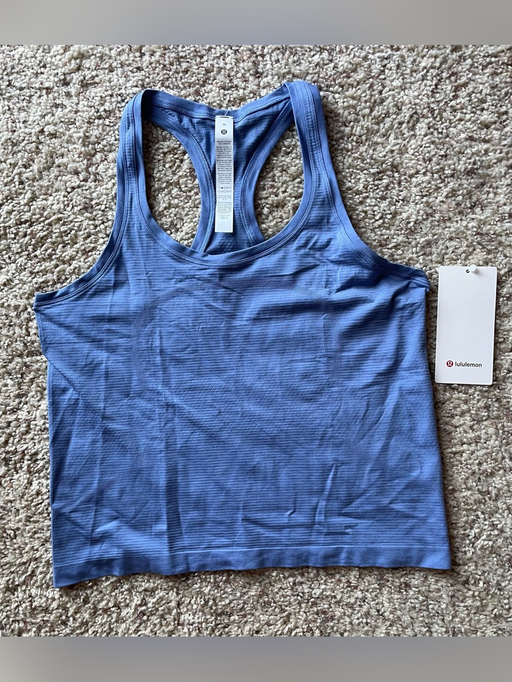 BNWT LULULEMON athletica Periwinkle Swiftly Tech Racerback Tank Size 10